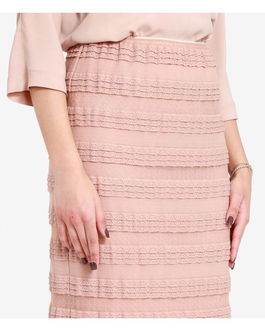 N°21 Pink Lotus Leaf Trimmed Skirt