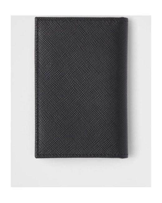 Prada Black Triangle Logo Bifold Wallet for men