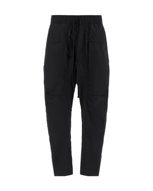 Thom Krom Black 34 Drawstring Low-Crotch Pants for men