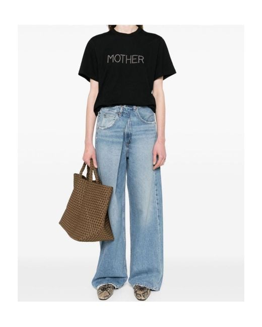 Agolde Blue Pleated Detail Denim Trousers
