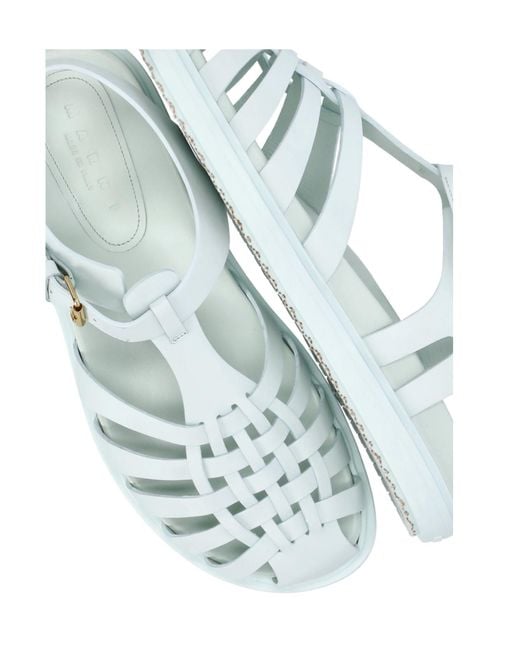 Marni White Fisherman Ankle-Buckle Sandals