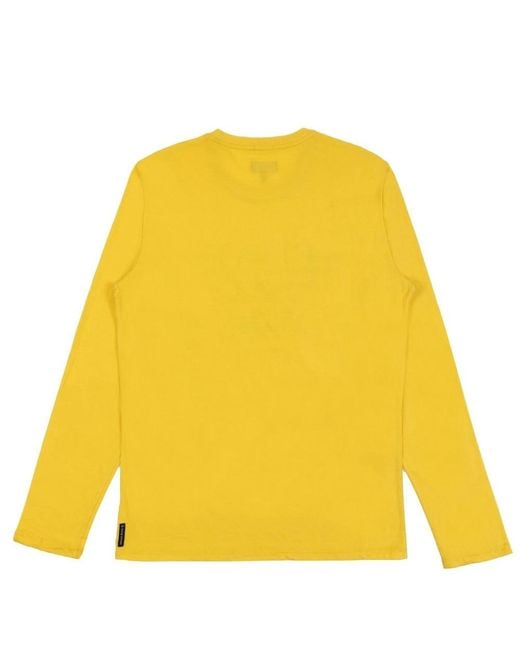 Armani Jeans Yellow T-Shirt With Round Neck And Long Sleeves for men