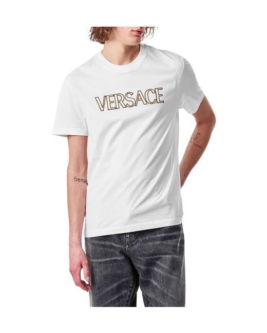 Versace White Logo T-Shirt for men