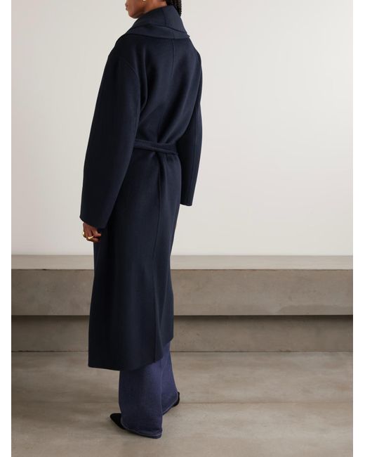 Rohe Blue Signature Double Faced Scarf Coat