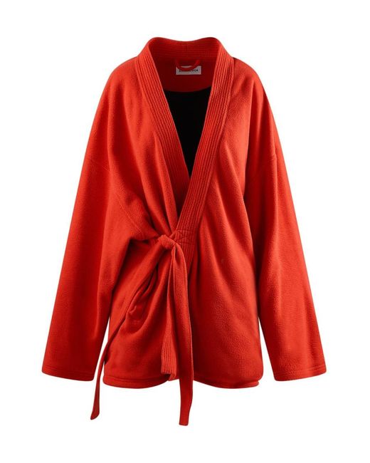 Balenciaga Red Double Brushed Velvet Jacket