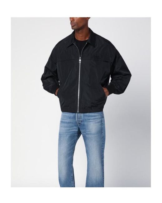 McQueen Black Logo-Embroidered Bomber Jacket for men
