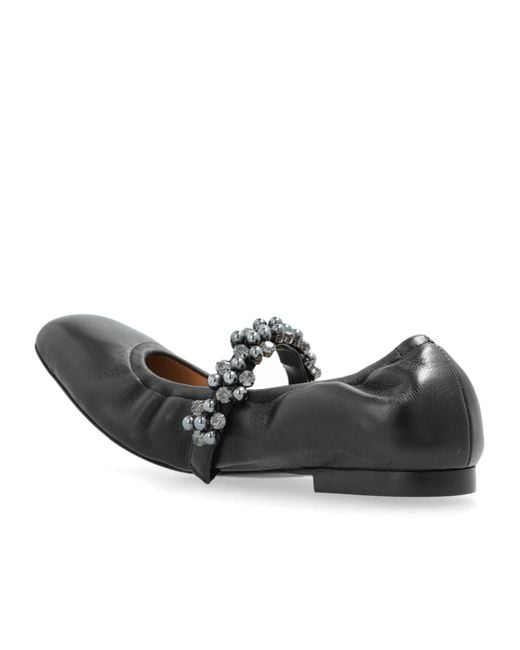 Stuart Weitzman Black Round Head Ballet Shoes