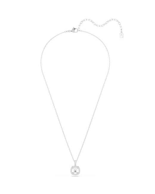 Swarovski White Crystal-Pendant Cable-Link Necklace