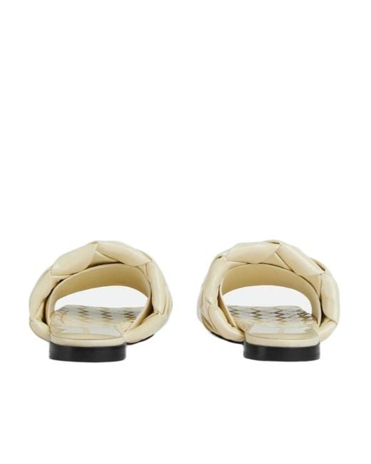 Bottega Veneta White Lido Flat-Soled Sandals