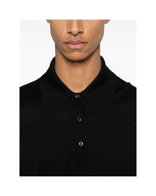 Prada Black Logo-Jacquard Short-Sleeved Polo Shirt for men