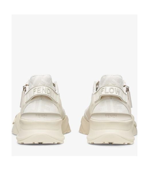 Fendi White Flow Low-Top Sneakers