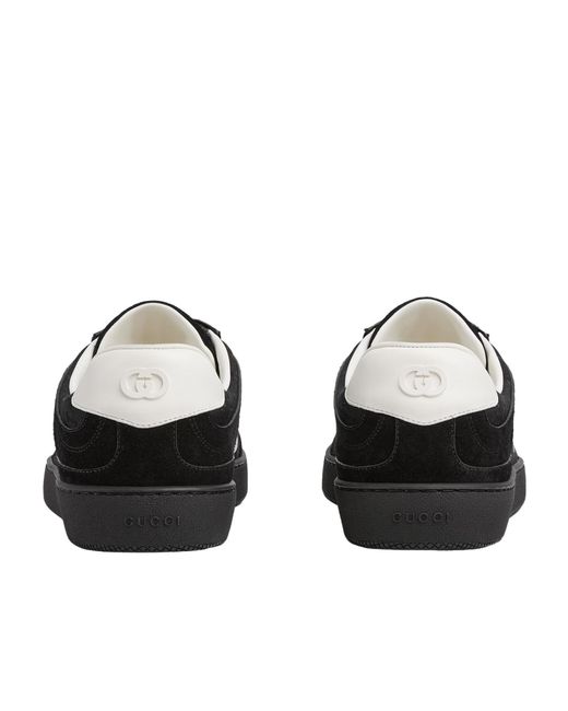 Gucci Black Apos;S G75 Canvas And Suede T-Toe Low-Top Sneakers for men