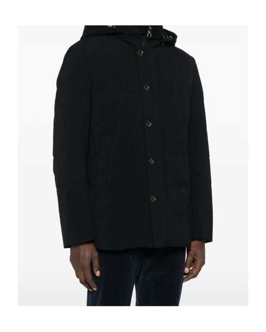 Montecore Black Hooded Down Jacket for men