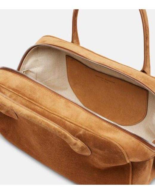 Magda Butrym Brown Brigitte Small Floral-Appliqué Suede Tote Bag