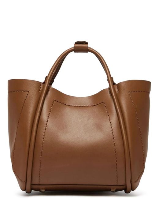 Max Mara Brown Logo Shoulder Bag