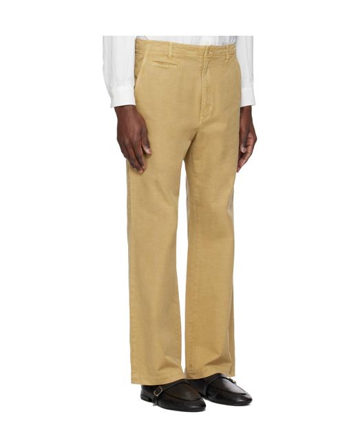 Auralee Natural Finix Pleated Pants for men