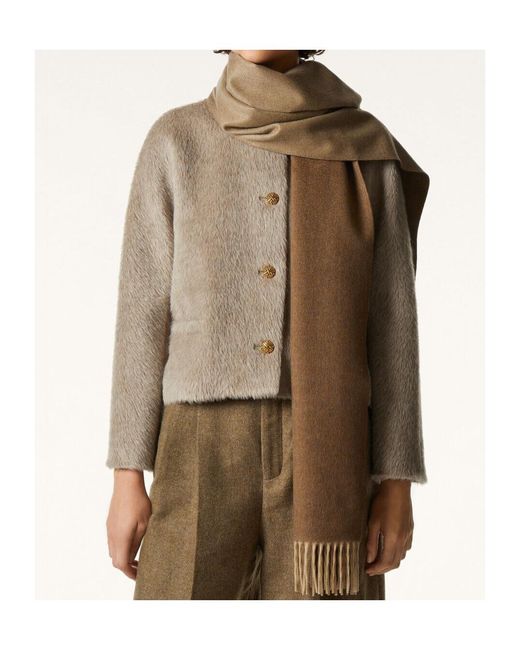 Loro Piana Brown Two-Tone Scarf