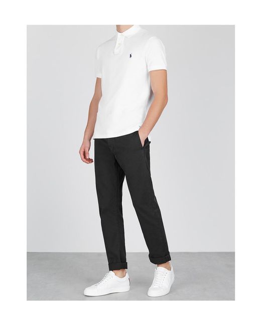 Polo Ralph Lauren White Logo Short Sleeve Polo Shirt for men