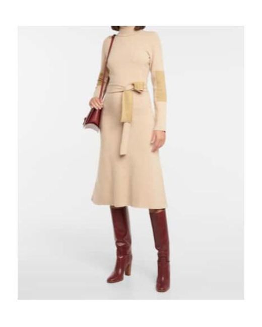 Victoria Beckham Natural Knitted Dress