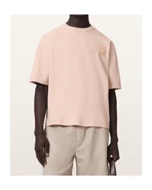 AllSaints Pink Insignia Short Sleeve Cotton T-Shirt for men