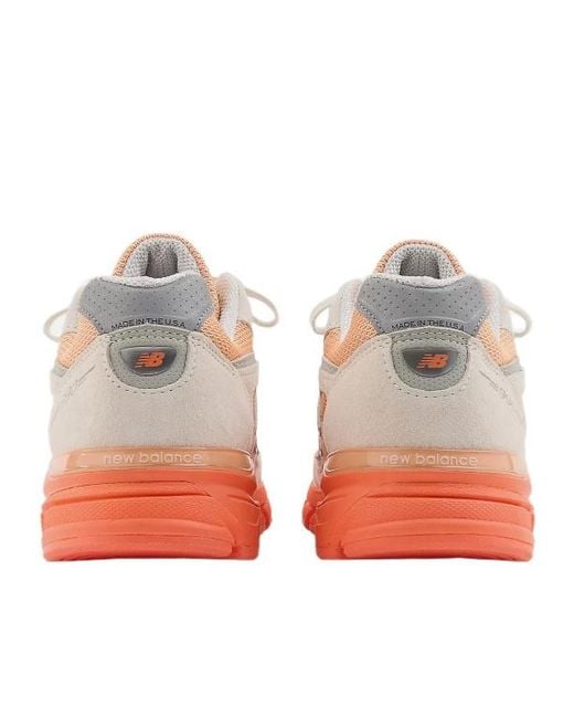 New Balance Gray 990V4 Lace-Up Sneakers for men