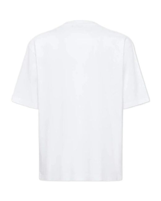 DSquared² White Logo Printed Crewneck T-Shirt for men