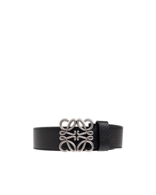 Loewe White Logo Plaque Belt for men