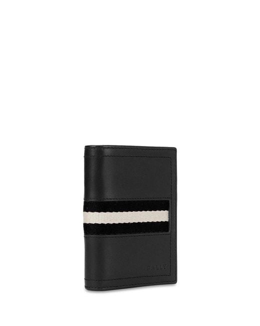 Bally Black Logo Stripe Wallet for men