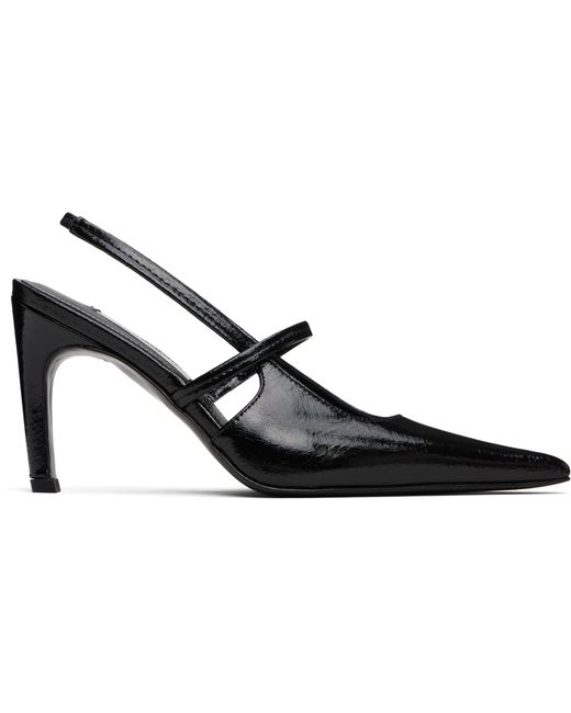 Totême Black Naplak Stiletto Slingback Heels