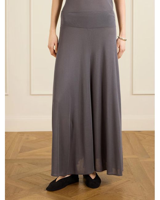 St. Agni Brown Ribbed Midi Skirt