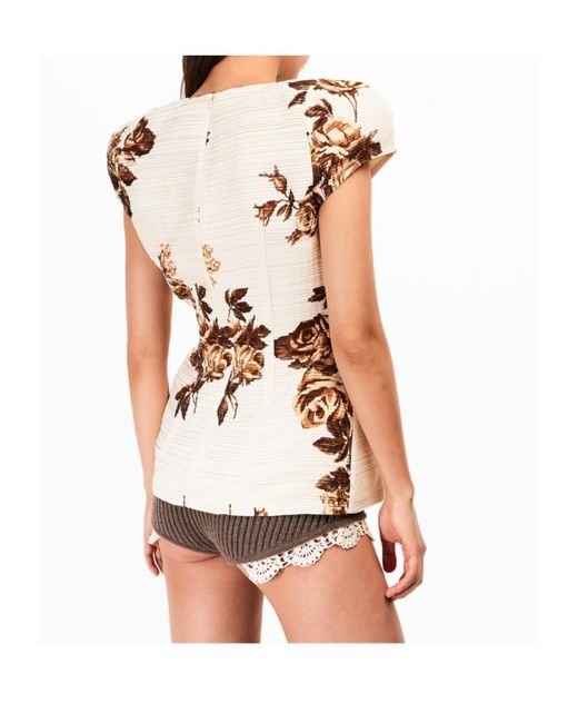 Magda Butrym Natural Short Sleeve Blouse