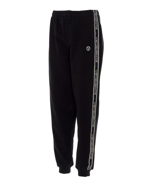 Vetements Black Side Panel Track Pants for men