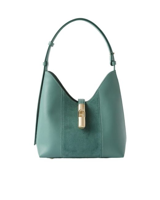 Furla Green Goccia Small Hobo Shoulder Bag