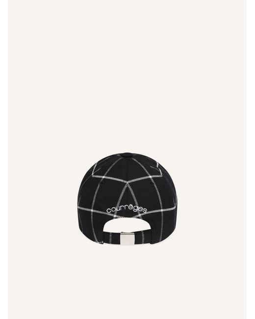 Courreges Black Signature Check Cap for men