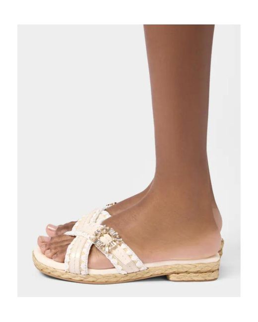 Roger Vivier White Espadrille Mules
