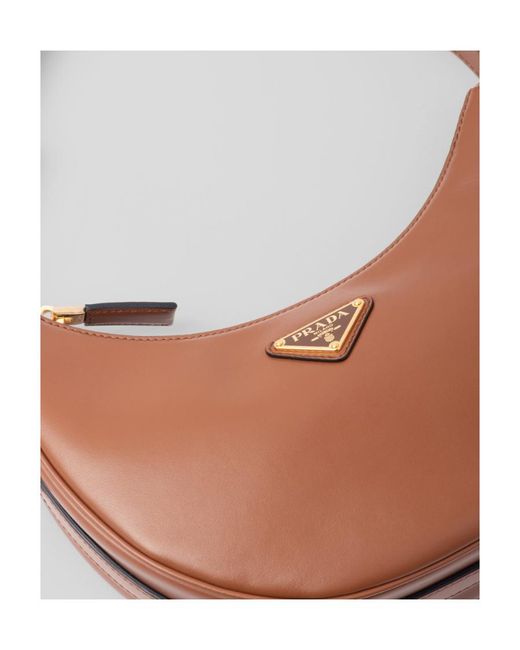 Prada Brown Arqué Zipped Shoulder Bag
