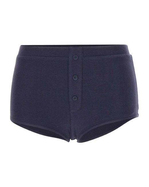 Entire studios Blue Limone Buttoned Booty Shorts