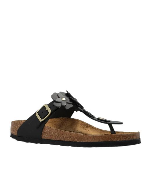 Birkenstock Brown Gizeh Flowers Toe-Post Sandals