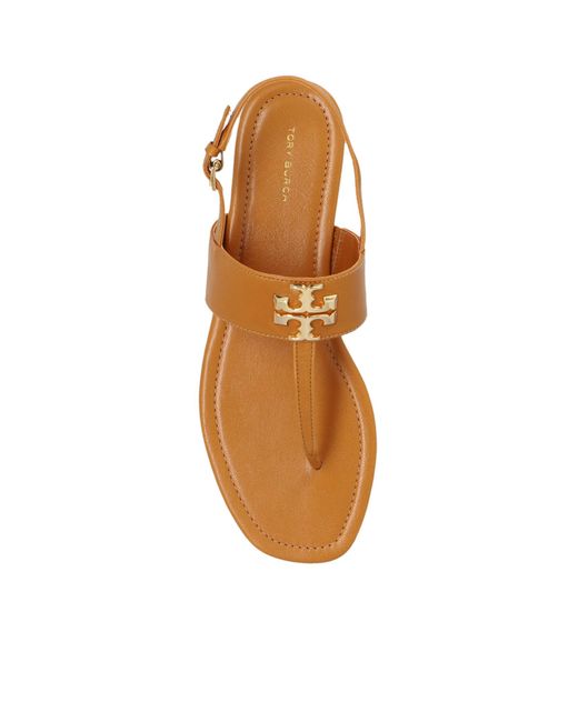 Tory Burch Brown Eleanor T-Strap Sandals