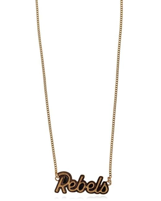 DSquared² White Rebels Logo Detail Necklace for men