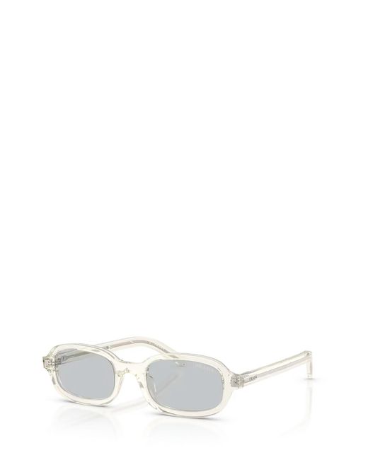 Prada White Eyewear Oval Frame Sunglasses