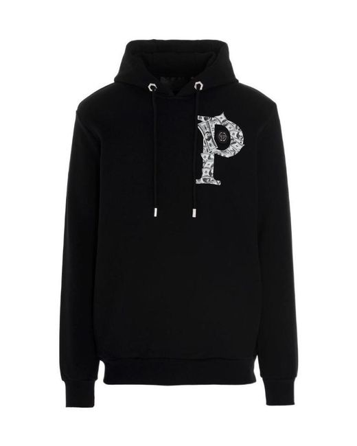 Philipp Plein Black Printed Sweater for men