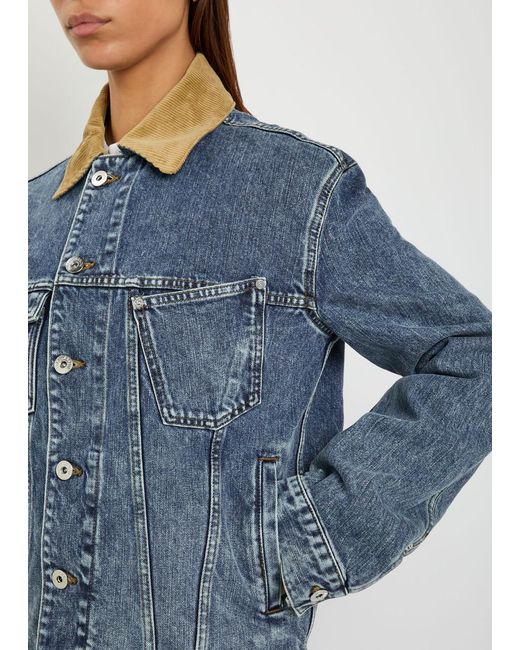 J.W. Anderson Blue Corduroy Collar Denim Jacket