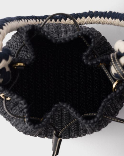 Prada Black Crochet Mini Bucket Bag