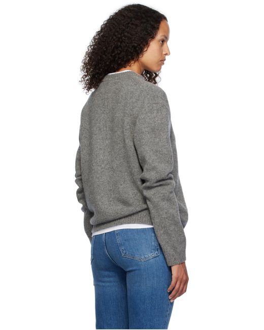 Maison Kitsuné Gray Maison Kitsuné Dressed Fox-Intarsia Crewneck Jumper for men