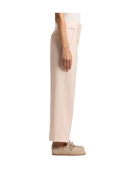 Peserico Pink Cuffed-Hem Trousers