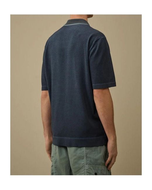 C P Company Blue Lens Pocket Half-Zip Sweater for men
