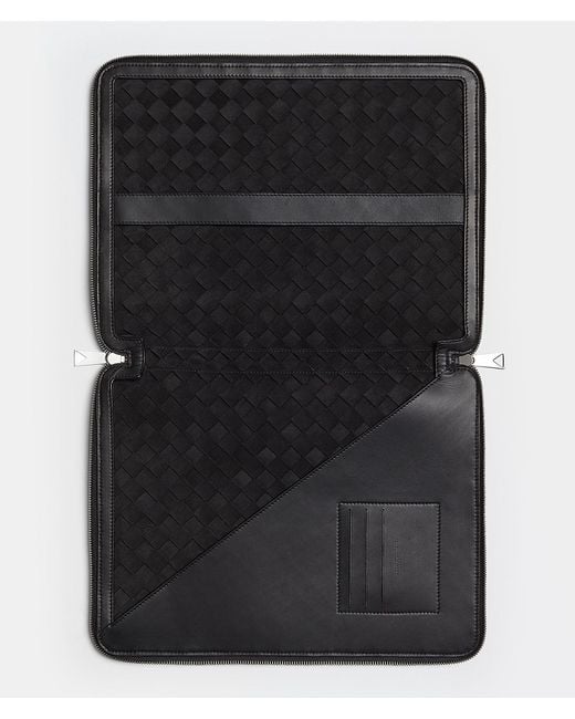 Bottega Veneta Black Intrecciato Document Case for men
