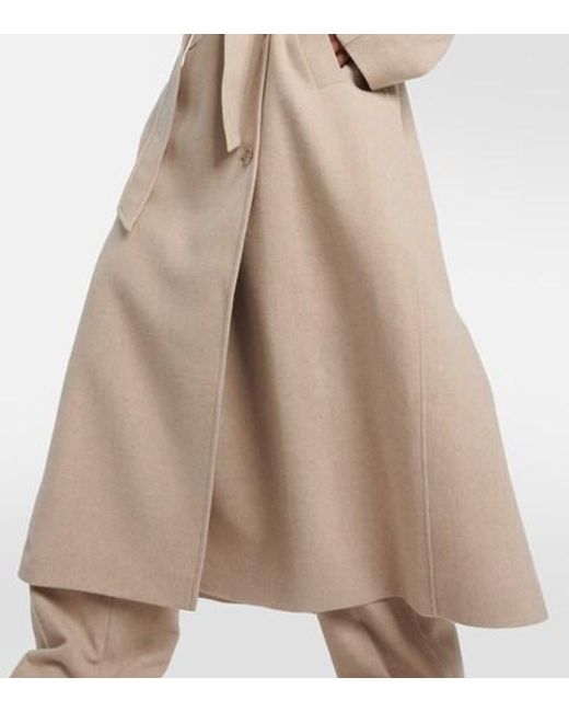 Magda Butrym Natural Double-Breasted Cashmere Coat