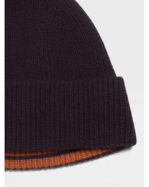 Zegna Blue Oasi Knitted Beanie for men